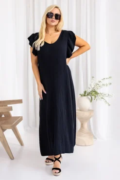 Włoski Czarna Sukienka SINZI