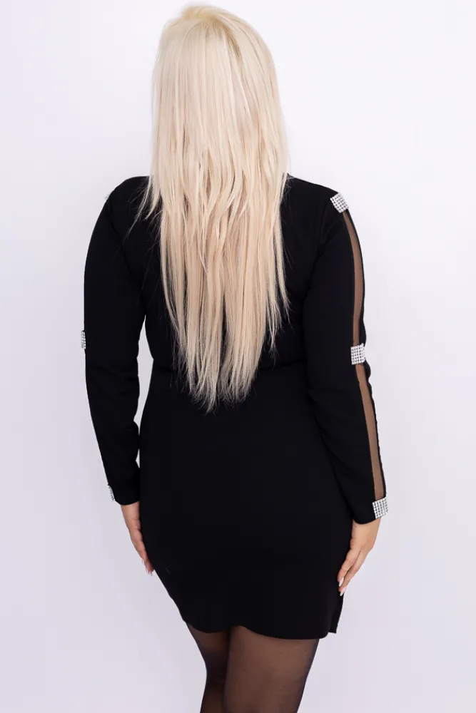 Włoski Czarna Sukienka VELUCI