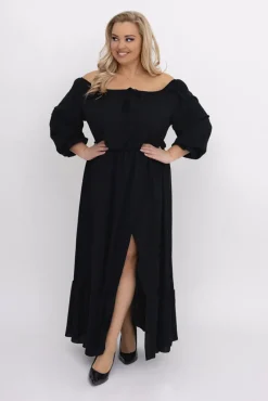 Włoski Czarna Sukienka VESINA