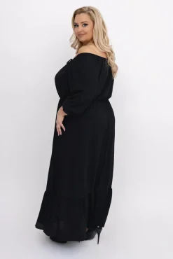 Włoski Czarna Sukienka VESINA