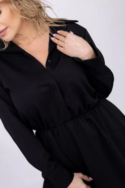 Włoski Czarna Sukienka YAOMI