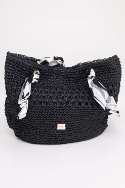 Damskie Czarna Torebka pleciona SHELI
