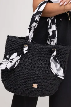 Damskie Czarna Torebka pleciona SHELI