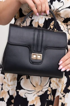 Damskie Czarna Torebka typu kuferek LEGUI