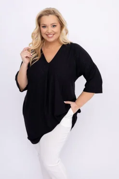 Damskie Polski Czarna Tunika brokatowa VELIARI