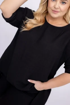 Damskie Włoski Czarna Tunika GARIANO