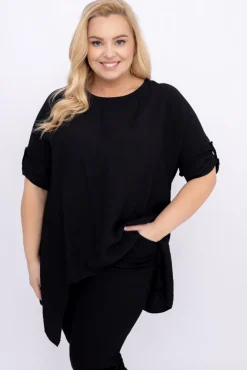 Damskie Włoski Czarna Tunika GARIANO