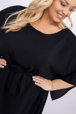 Damskie Polski Czarna Tunika kimono LUNDIA