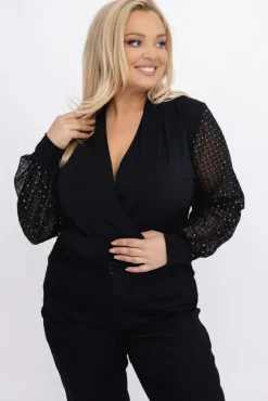 Damskie Włoski Czarne Body KAEDE Wzór 3