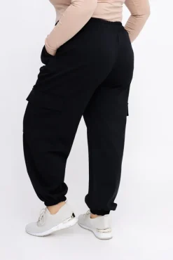 Damskie Włoski Czarne dresowe Spodnie bojówki HAGIDA