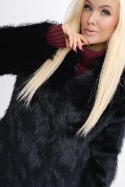 Damskie Włoski Czarne Futro LILIEN