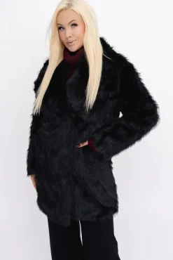 Damskie Włoski Czarne Futro LILIEN