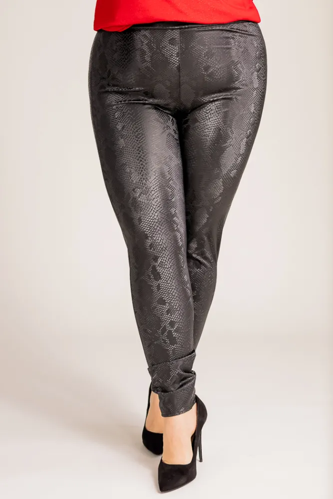 Damskie Polski Czarne Legginsy SIDA Wzór 3