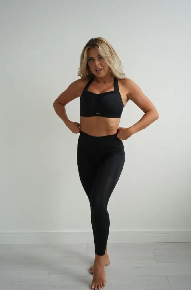 Damskie Polski Czarne Legginsy sportowe ACTIVE