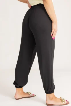 Damskie Włoski Czarne Spodnie alladynki TUGERO