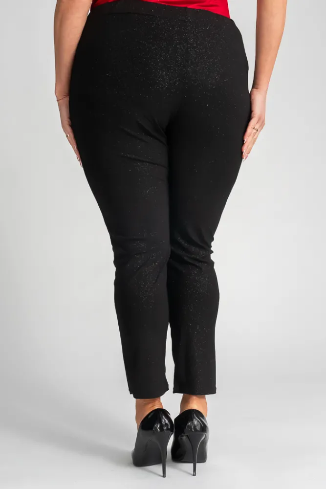 Damskie Polski Czarne Spodnie brokatowe BULIO