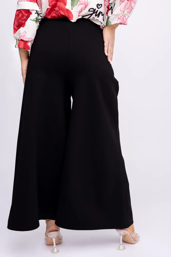 Damskie Polski Czarne Spodnie dzwony ARKADO