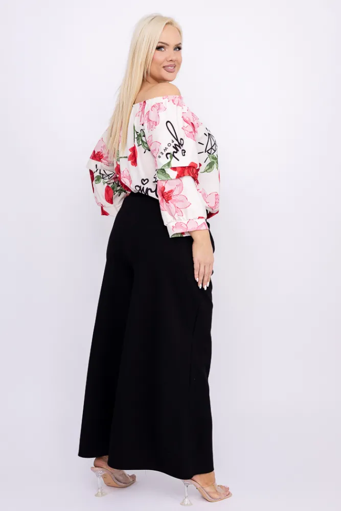 Damskie Polski Czarne Spodnie dzwony ARKADO