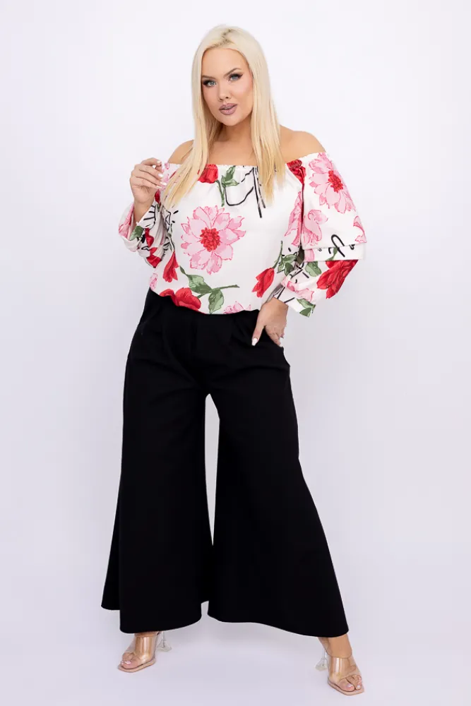 Damskie Polski Czarne Spodnie dzwony ARKADO