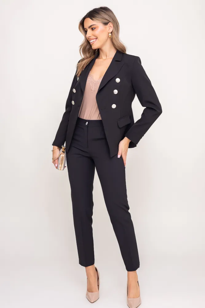 Damskie Polski Czarne Spodnie garniturowe TEMIDA
