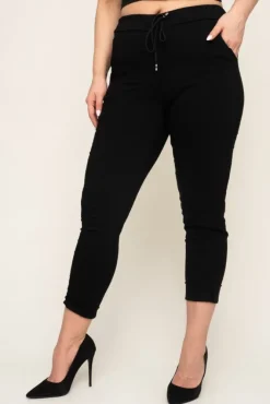 Damskie Włoski Czarne Spodnie GIATTO