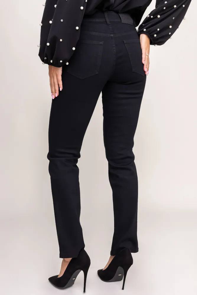 Damskie Polski Czarne Spodnie Jeansowe NEVY