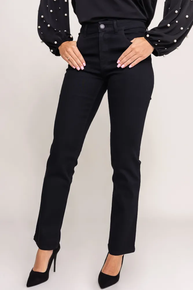 Damskie Polski Czarne Spodnie Jeansowe NEVY