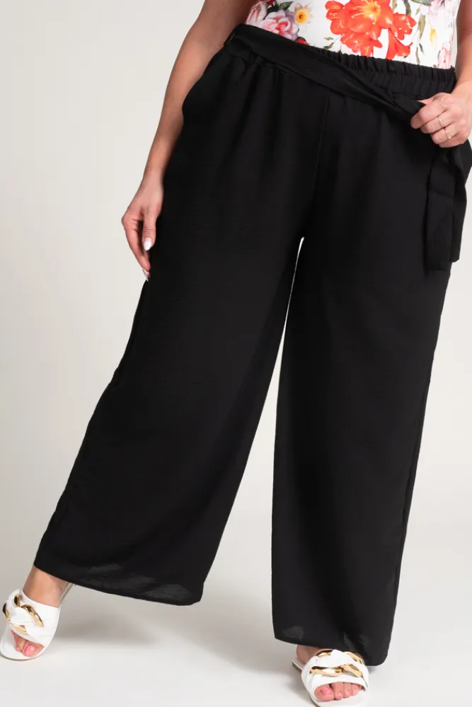 Damskie Polski Czarne Spodnie kuloty WIDIO