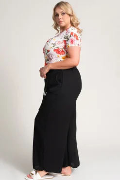 Damskie Polski Czarne Spodnie kuloty WIDIO