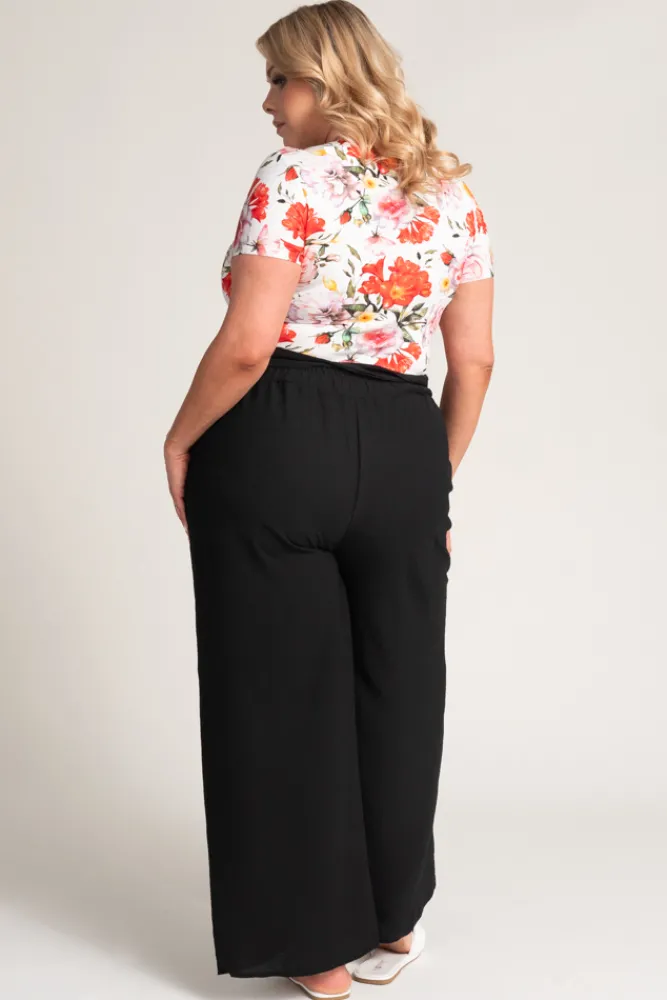 Damskie Polski Czarne Spodnie kuloty WIDIO