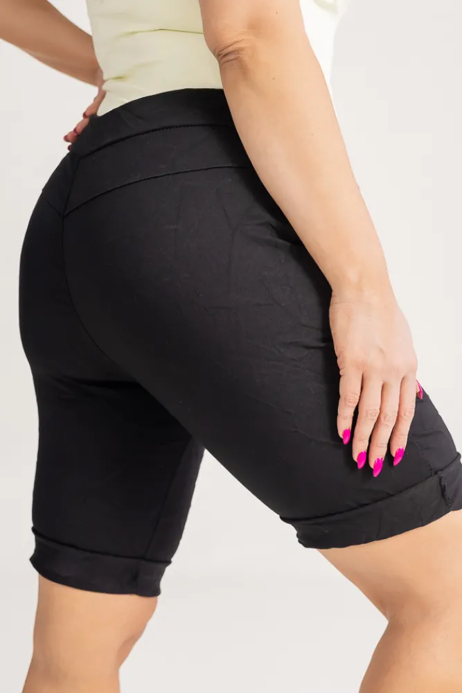 Damskie Włoski Czarne Spodnie typu gnieciuch GREMI