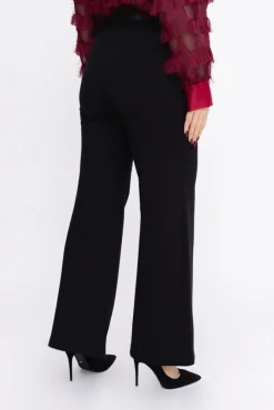 Damskie Włoski Czarne Spodnie z paskiem NERIO