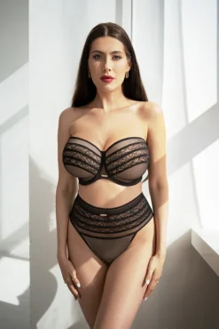 Polski Czarne Stringi HYPNOTIC Wysoki Stan