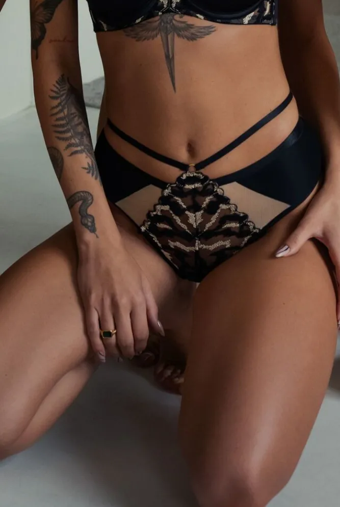 Polski Czarne Stringi VENUS Wysoki Stan