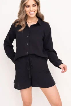 Damskie Polski Czarne Szorty KALEMI