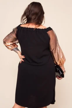 Polski Czarno- złota Sukienka TINA