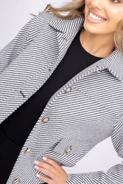 Damskie Polski Czarno-biała Kurtka TUSEMENO