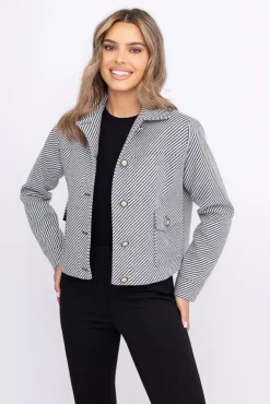 Damskie Polski Czarno-biała Kurtka TUSEMENO