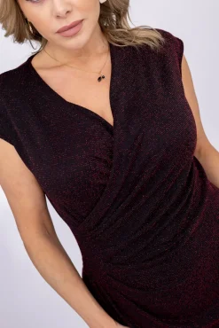 Polski Czarno-czerwona Sukienka błyszcząca VENGA