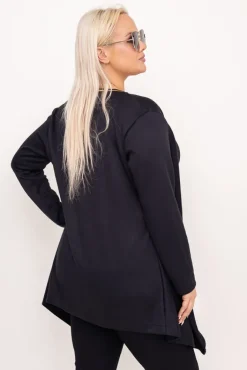 Damskie Polski Czarno-złoty Kardigan asymetryczny KERMI