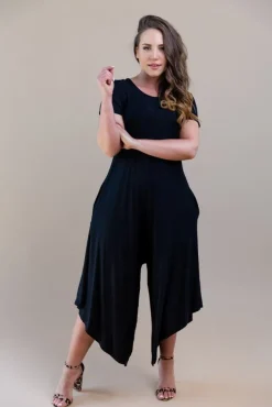 Damskie Włoski Czarny kombinezon ARABIS