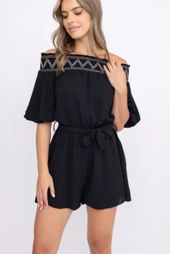 Damskie Włoski Czarny Kombinezon DELMEZI