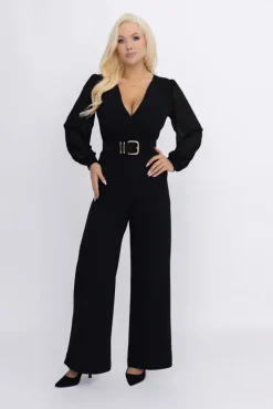 Damskie Włoski Kombinezon z prześwitującymi rękawami KOBERI