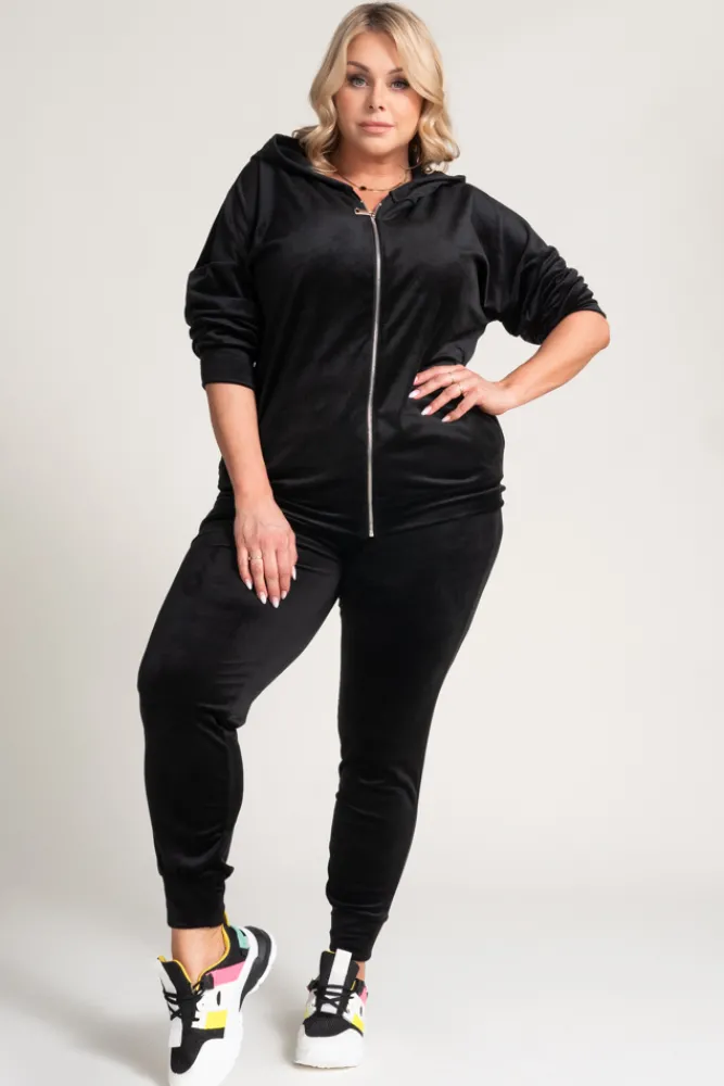 Damskie Włoski Komplet Dresowy welurowy KARMENIO