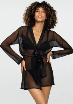 Polski Czarny Peniuar tiulowy AISHA