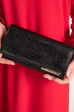 Damskie Czarny Portfel GREGIO