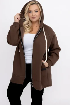 Damskie Włoski Czekoladowa Bluza dresowa FERINA