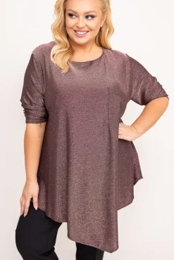 Damskie Polski Czekoladowa Bluzka błyszcząca GENTI