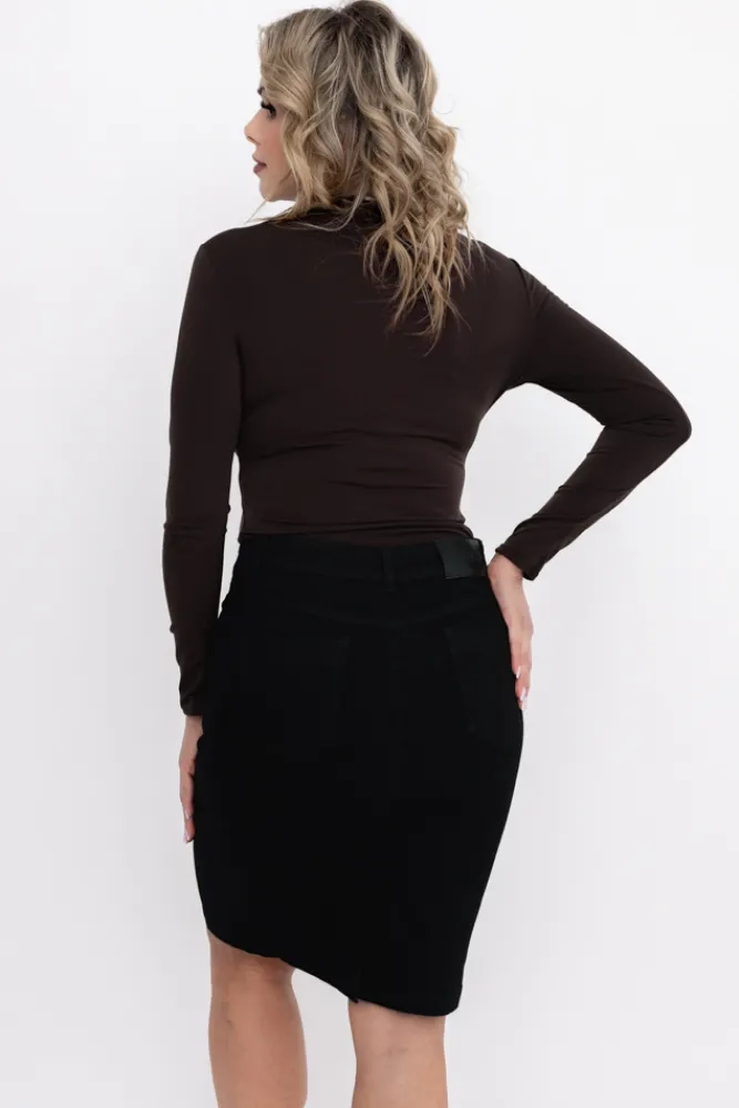 Damskie Włoski Czekoladowa Bluzka HEXALIO