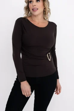 Damskie Włoski Czekoladowa Bluzka NEQTI